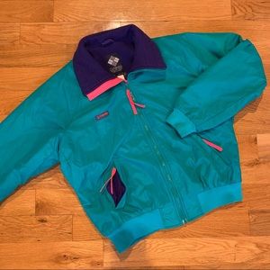 VINTAGE Columbia Ski Jacket Fleece Lined Winter Coat 90s Retro